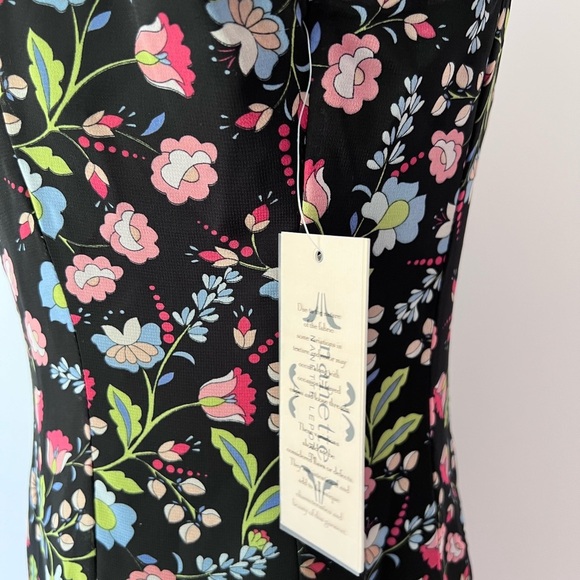 Nanette Lepore Floral Midi Dress - Black and Pink - Picture 6 of 8